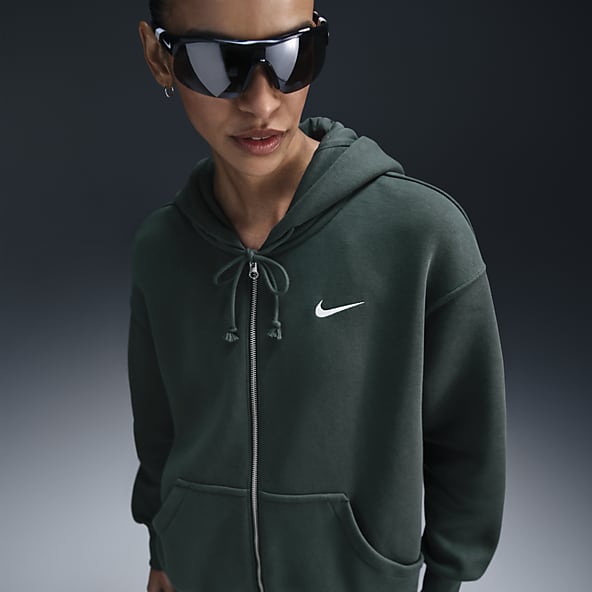 Green nike zip up on sale